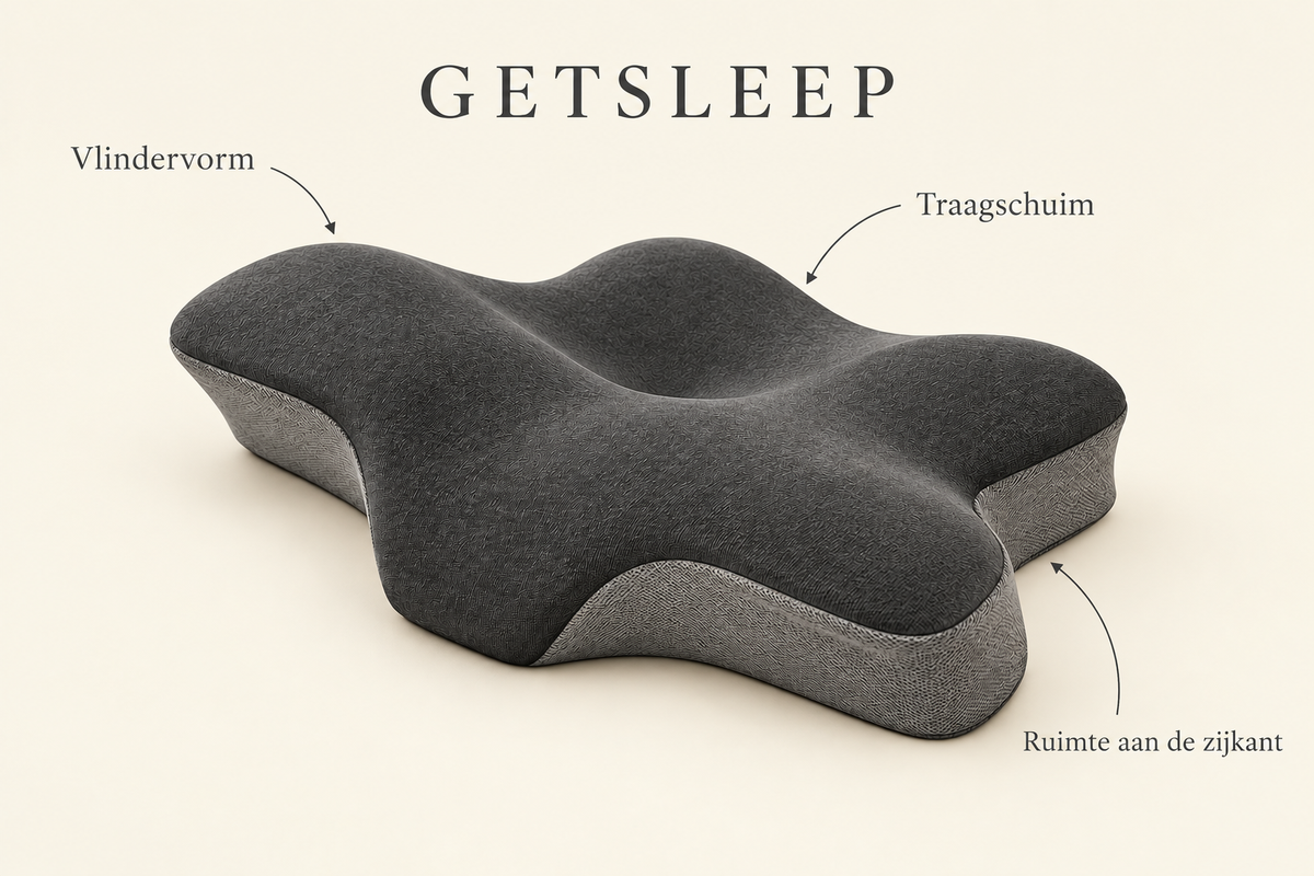 GETSLEEP-productbeeld met uitleg bij het kussen
